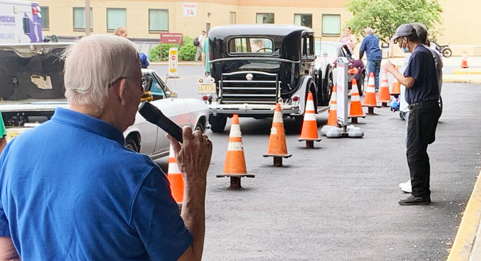 Dave talking about his Packard at Bergen Pines